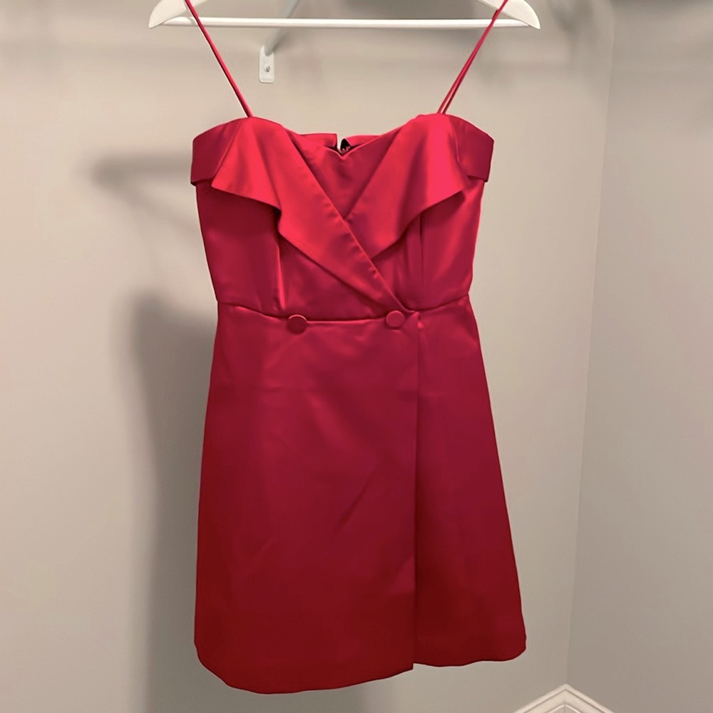 Red Short Dress-Silk